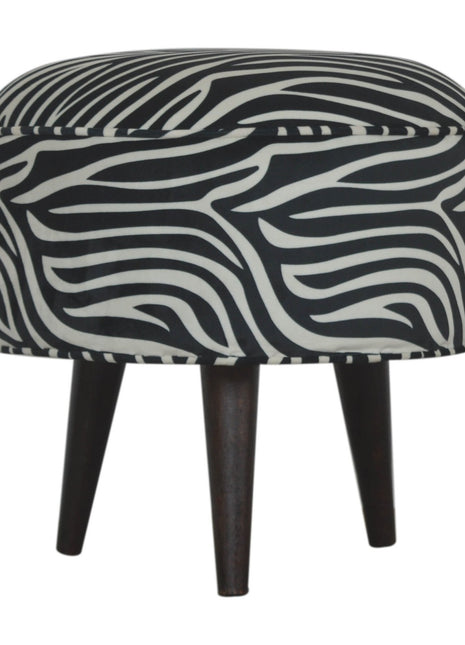 Zebra Nordic Style Footstool