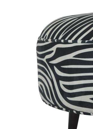 Zebra Nordic Style Footstool