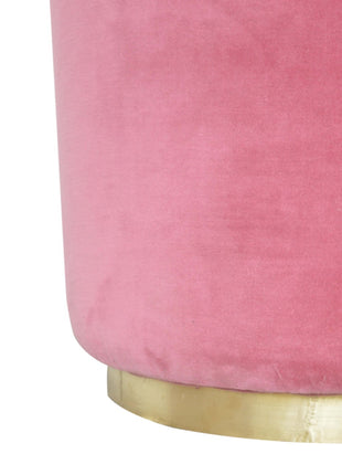 Reposapiés grande rosa con base dorada