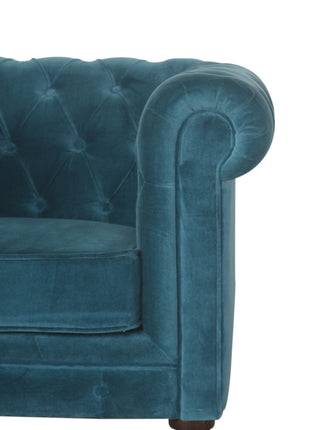 Teal Velvet Chesterfield Armchair