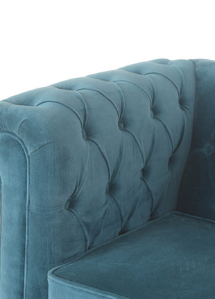 Teal Velvet Chesterfield Armchair