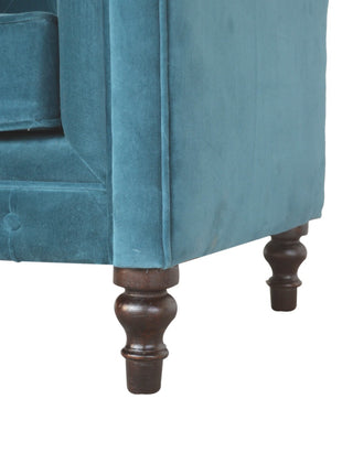 Teal Velvet Chesterfield Armchair