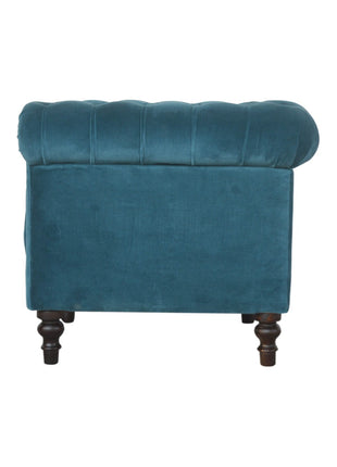 Teal Velvet Chesterfield Armchair