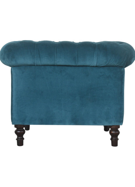 Teal Velvet Chesterfield Armchair