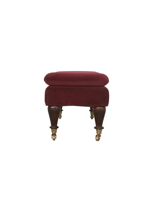 Wine Red Velvet Castor Bench