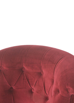 Wine Red Velvet Accent Chair