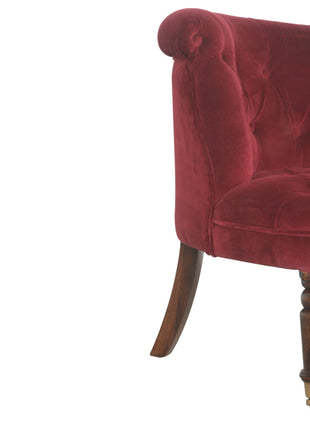 Wine Red Velvet Accent Chair