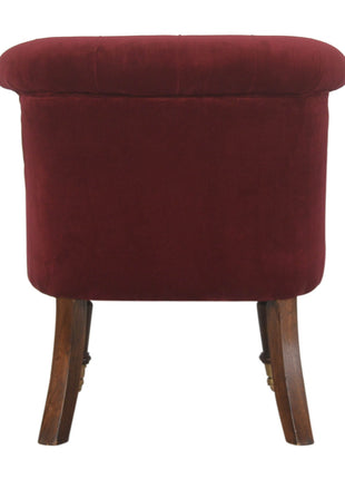 Wine Red Velvet Accent Chair
