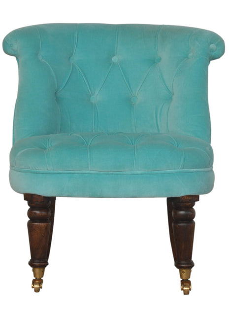 Turquoise Velvet Accent Chair