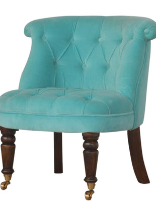 Turquoise Velvet Accent Chair
