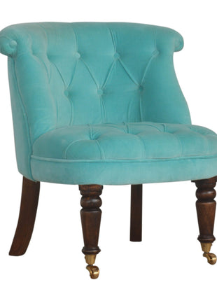 Turquoise Velvet Accent Chair