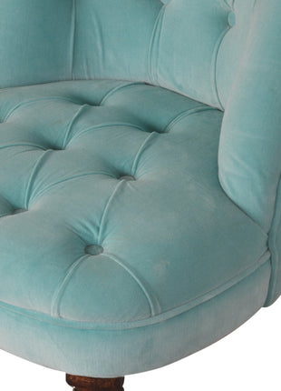 Turquoise Velvet Accent Chair