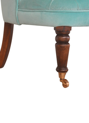 Turquoise Velvet Accent Chair