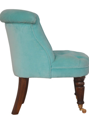 Turquoise Velvet Accent Chair