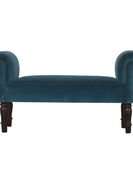 Teal Velvet Bench
