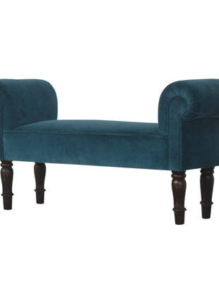 Teal Velvet Bench