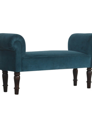 Teal Velvet Bench