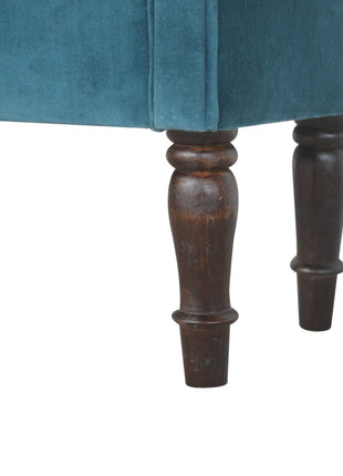 Teal Velvet Bench