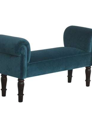 Teal Velvet Bench