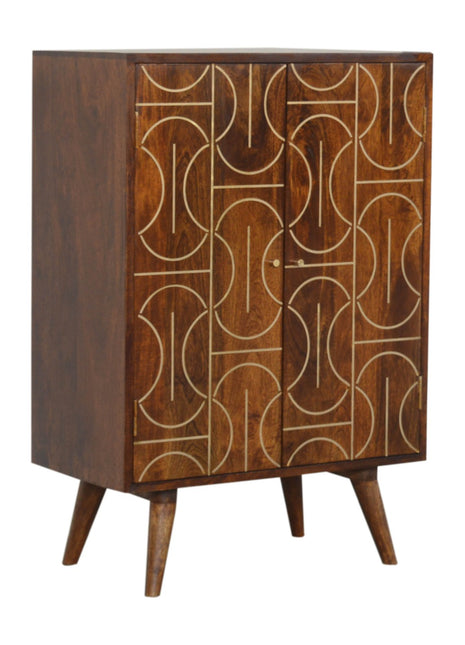 Chestnut Inlay Abstract Cabinet