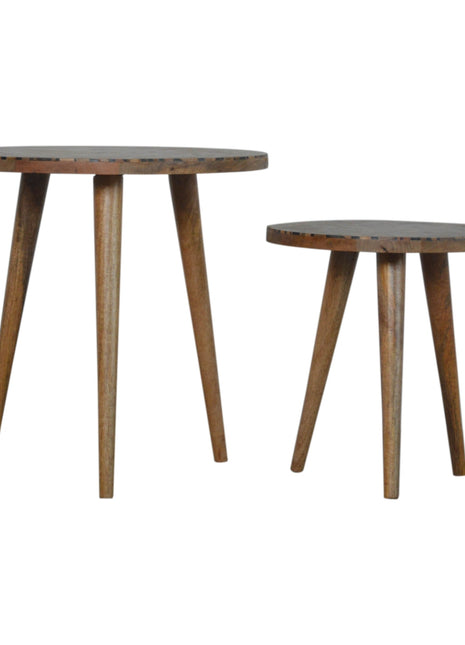Juego de 2 reposapiés con forma de tronco de árbol