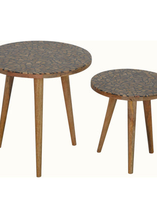 Juego de 2 reposapiés con forma de tronco de árbol