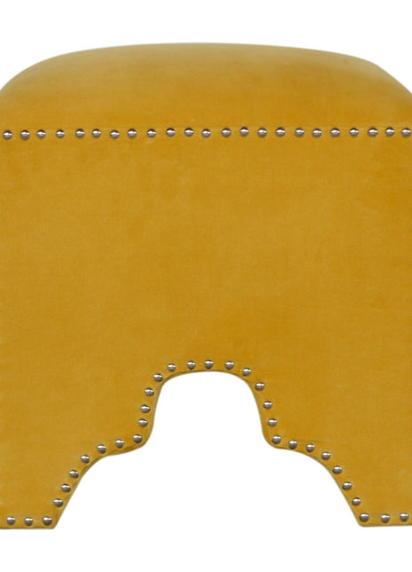 Mustard Studded Footstool