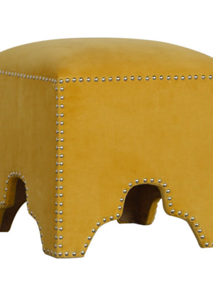 Mustard Studded Footstool