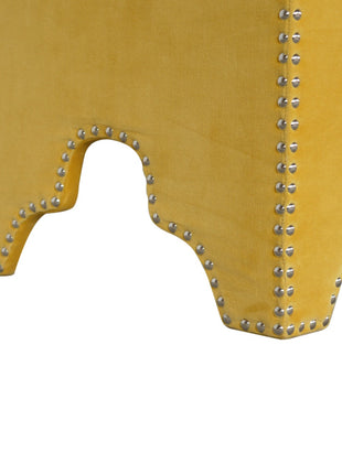 Mustard Studded Footstool