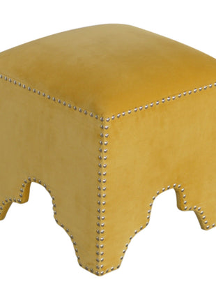 Mustard Studded Footstool