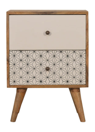 Geo Screen Printed 2 Tone Bedside