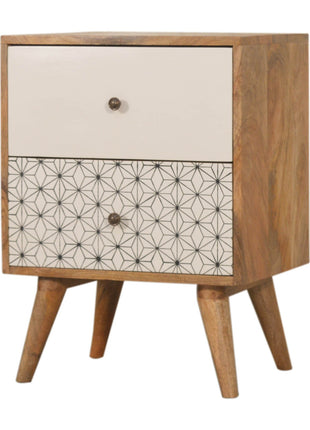 Geo Screen Printed 2 Tone Bedside