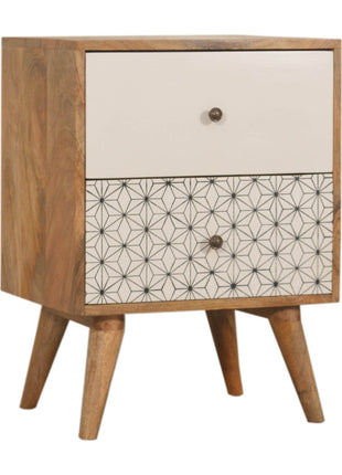 Geo Screen Printed 2 Tone Bedside