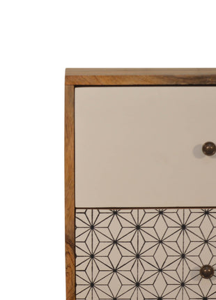 Geo Screen Printed 2 Tone Bedside
