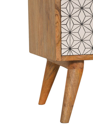 Geo Screen Printed 2 Tone Bedside