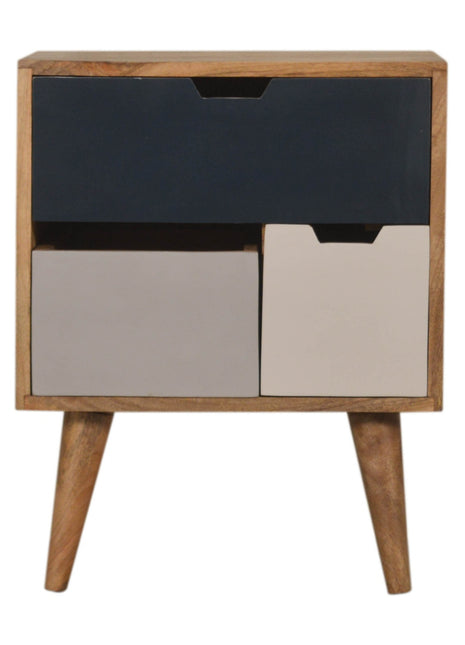 Navy Multi 3 Drawer Bedside