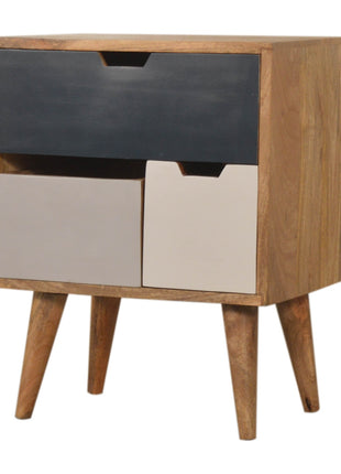 Navy Multi 3 Drawer Bedside
