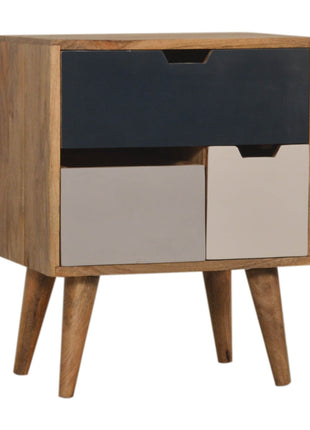 Navy Multi 3 Drawer Bedside