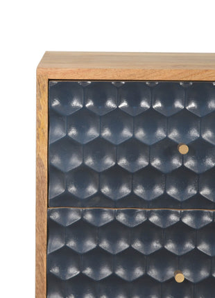 Navy Blue Honeycomb Bedside