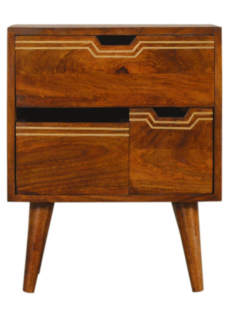 Multi Drawer Chestnut Bedside
