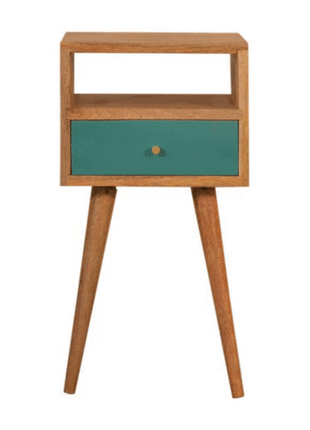 Mini Teal Hand Painted Bedside
