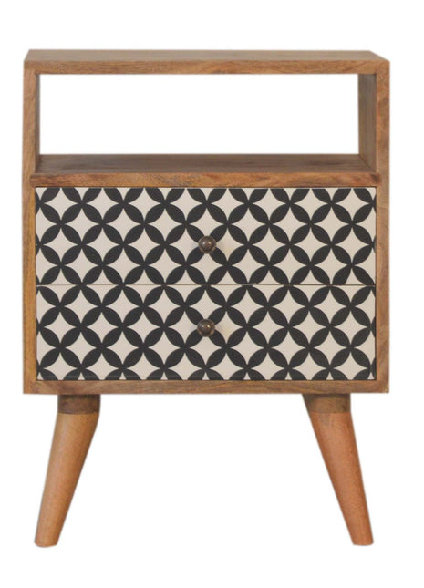 Diamond Print Open Slot Bedside