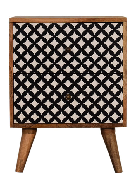 Diamond Screen Printed Bedside