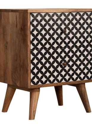 Diamond Screen Printed Bedside