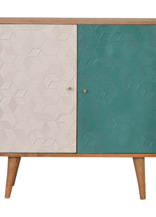 Acadia Teal and White Cabinet