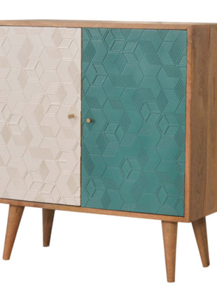 Acadia Teal and White Cabinet