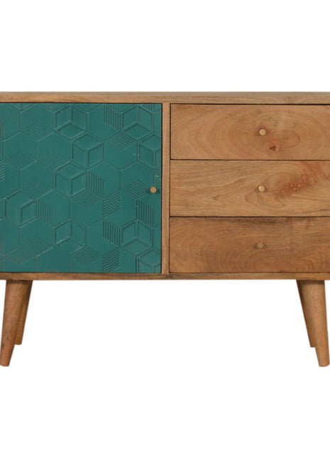 Acadia Teal Cabinet with Drawers