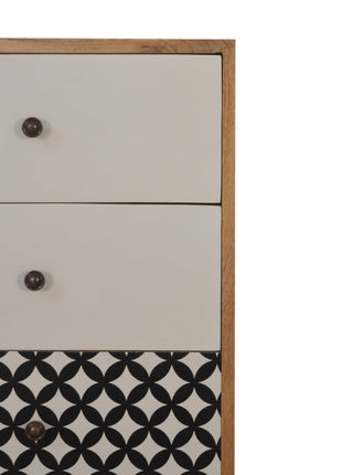 Hochkommode mit Diamant-Siebdruck