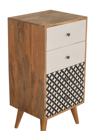 Hochkommode mit Diamant-Siebdruck