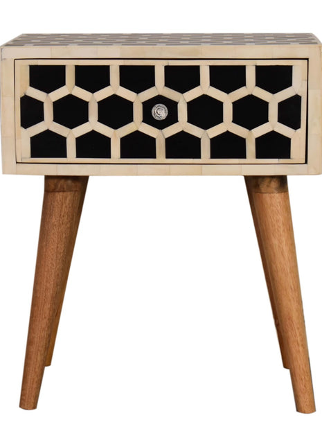 Honeycomb Bone Inlay Bedside